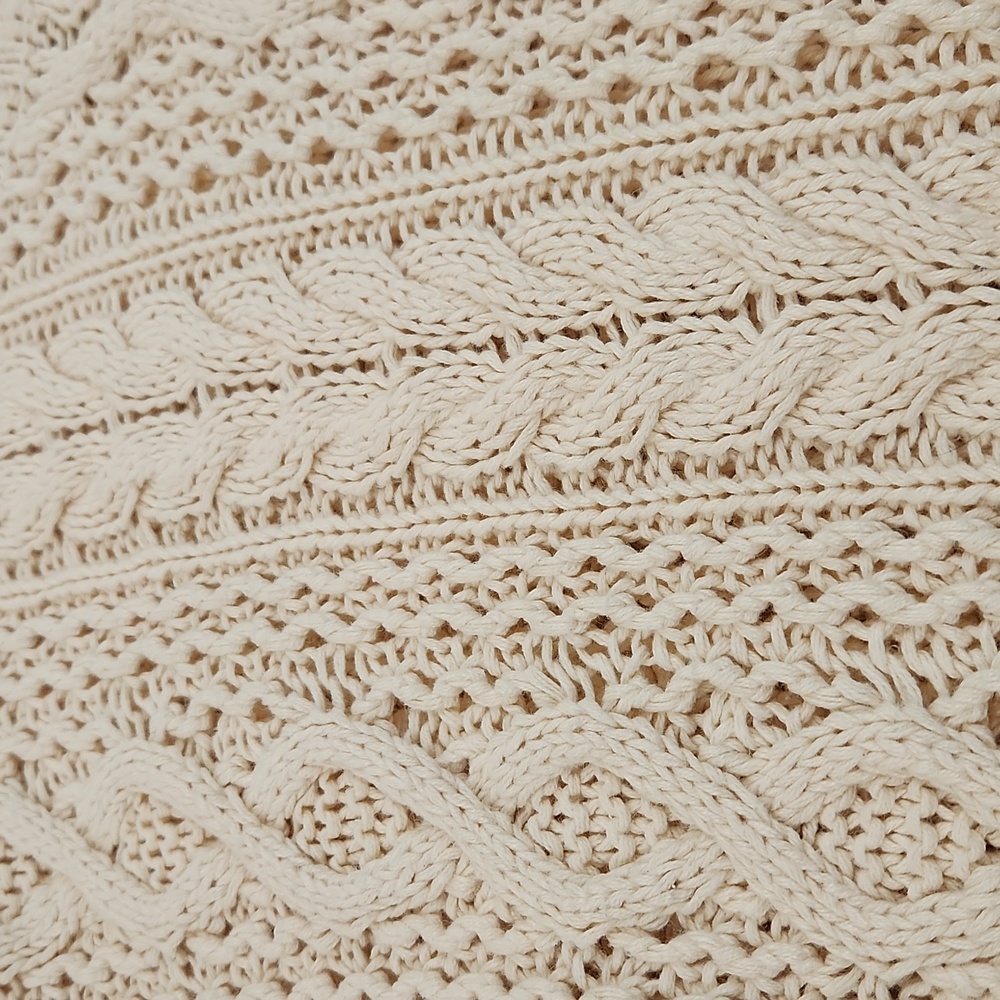 Yorkshire Knitting Co. Cream Turtle Neck Fishermans Vintage Sweater. Size L - Picture 7 of 9